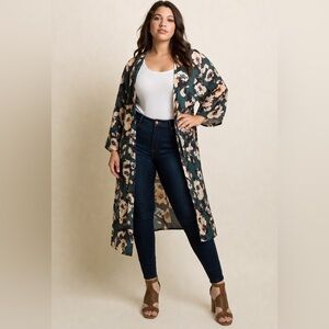 Pinkblush Green Floral Duster